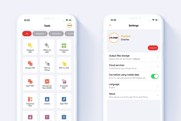 User account configuration now located in top-right corner