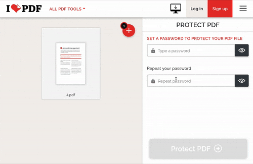Set a password to protect your PDF file&nbsp;