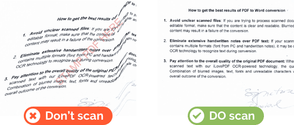 Detect text from scanned documents