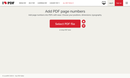 Add page numbers to PDF