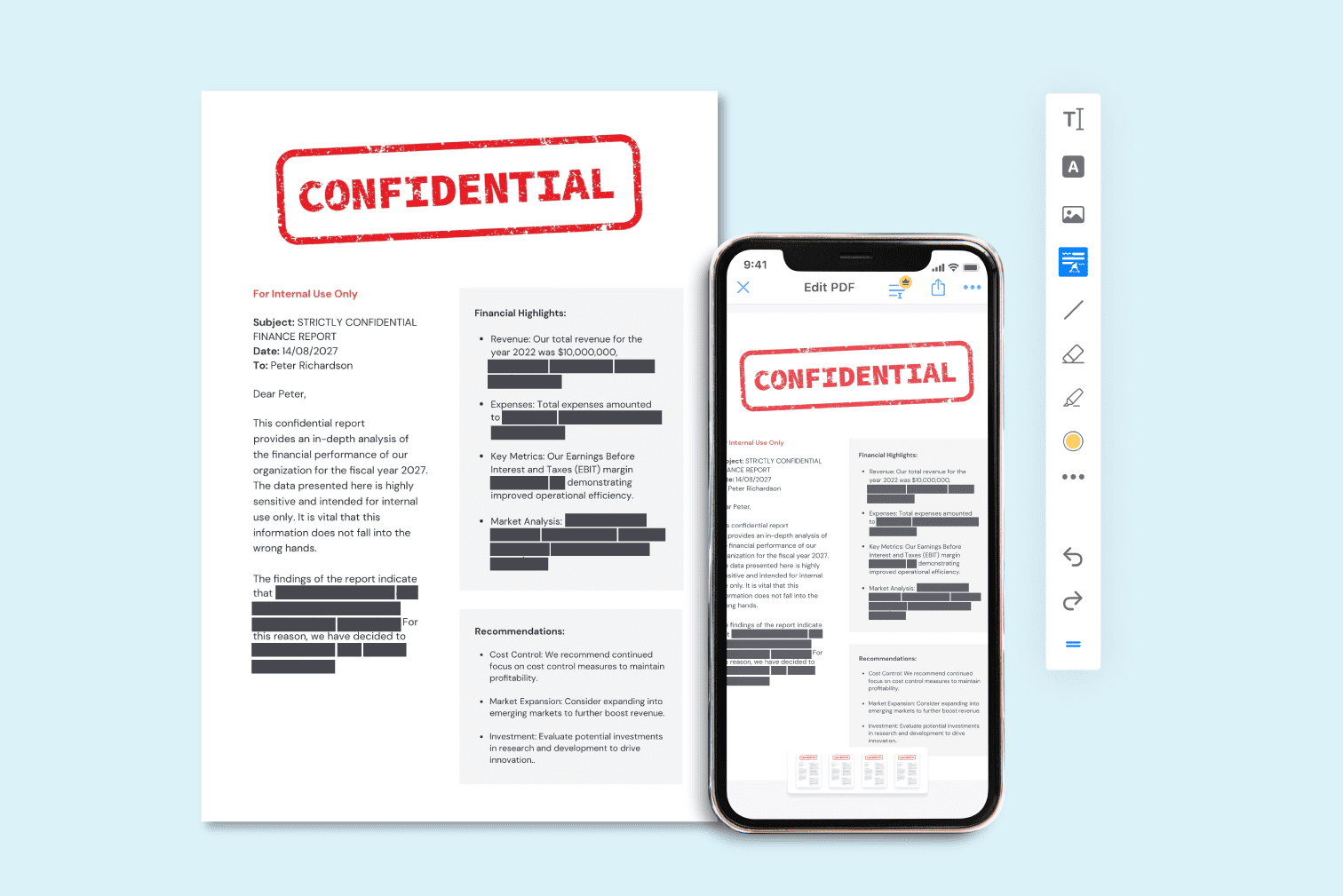 How to redact a PDF on mobile or tablet 