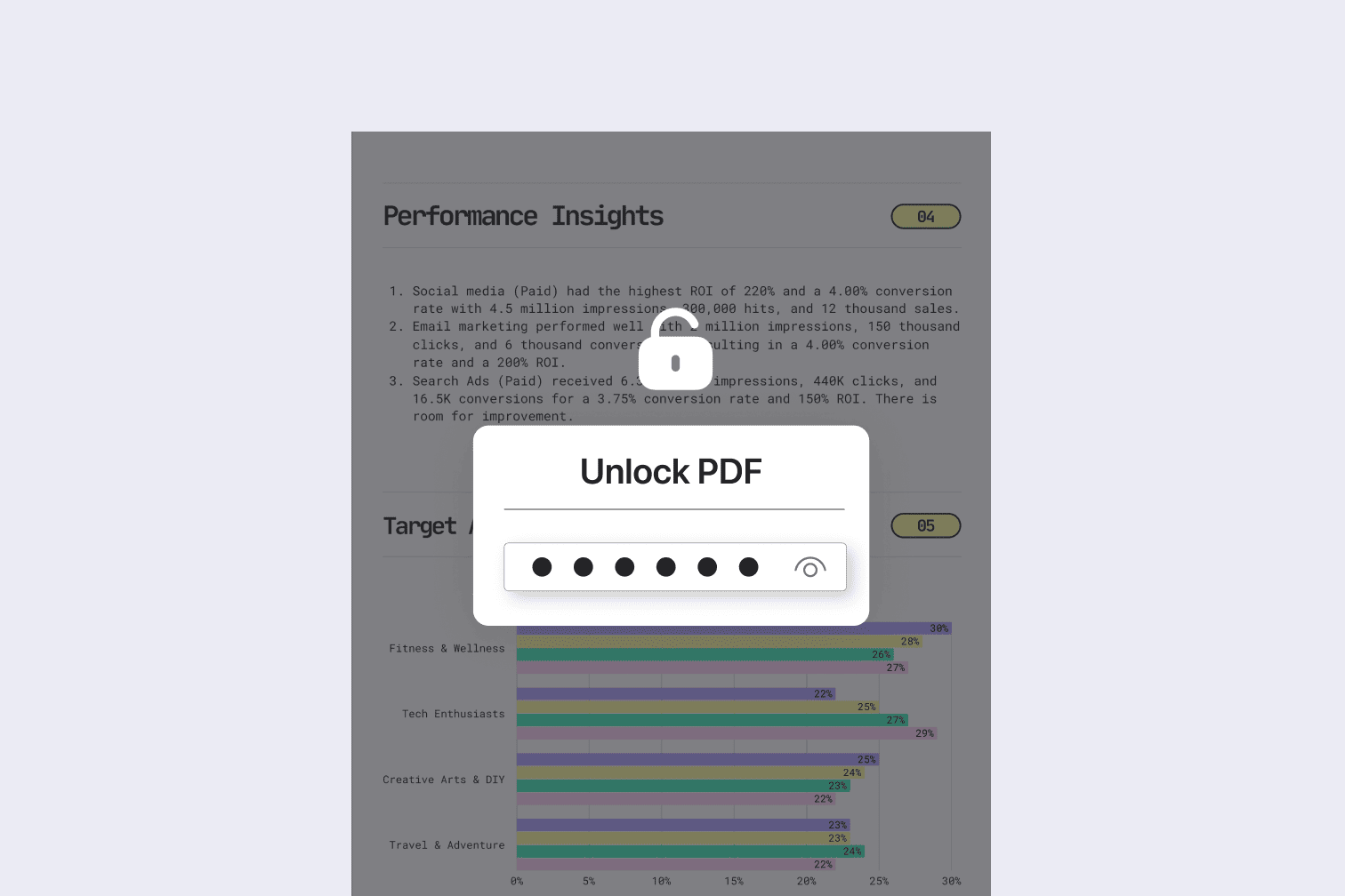 Unlock documents containing a PDF password