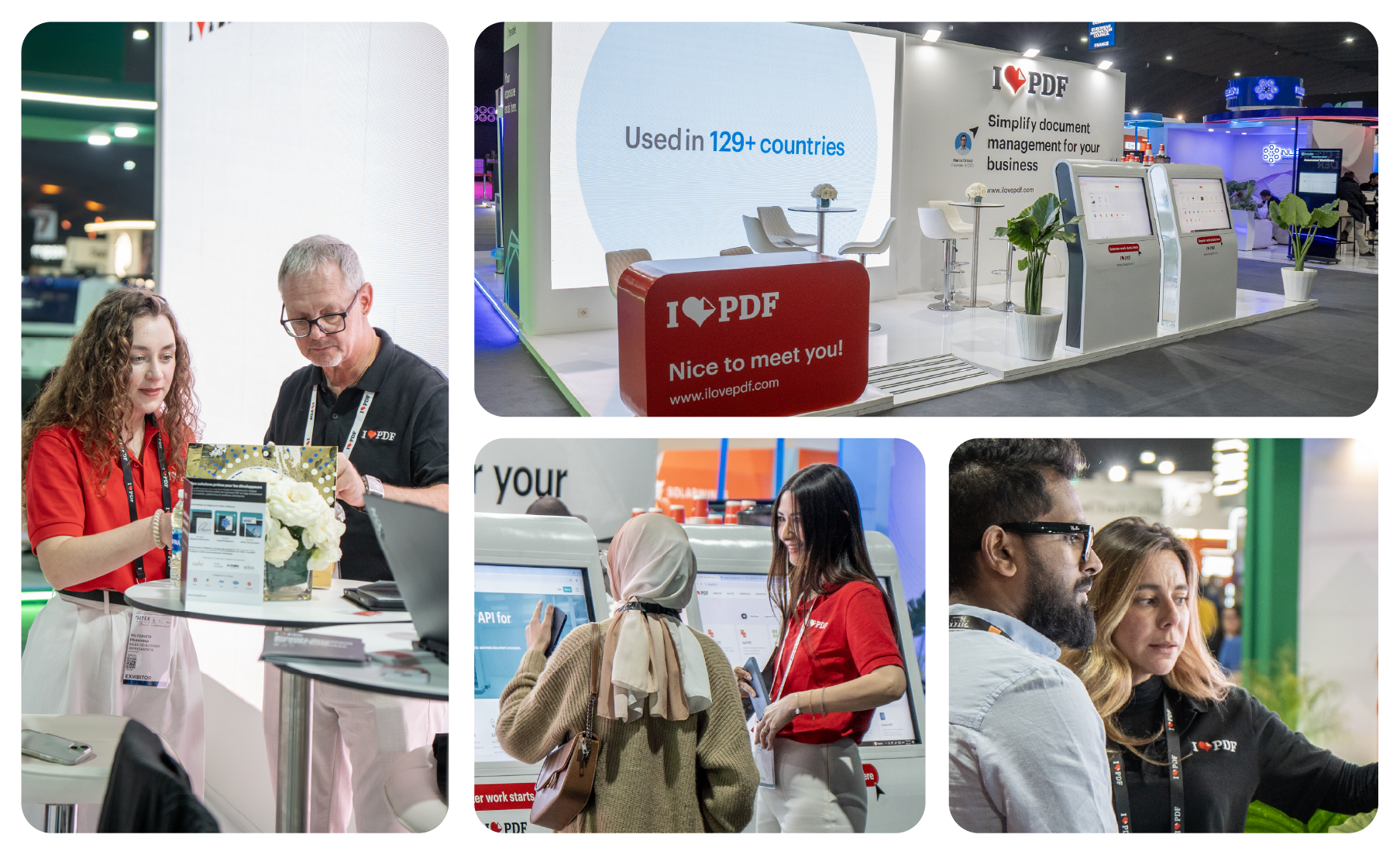 Photos of the iLovePDF team showing business solutions&nbsp;