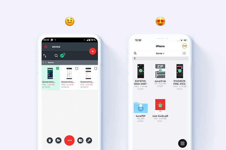 Before and after redesigning the iLovePDF iOS app