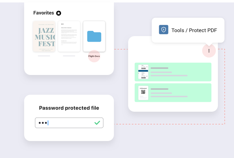 Protect travel documents with a password