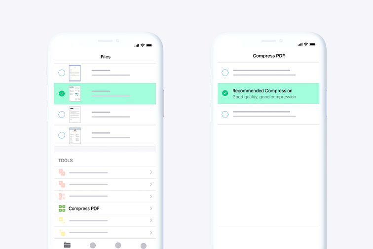 Compress PDF files on your smartphone using the iLovePDF Mobile App